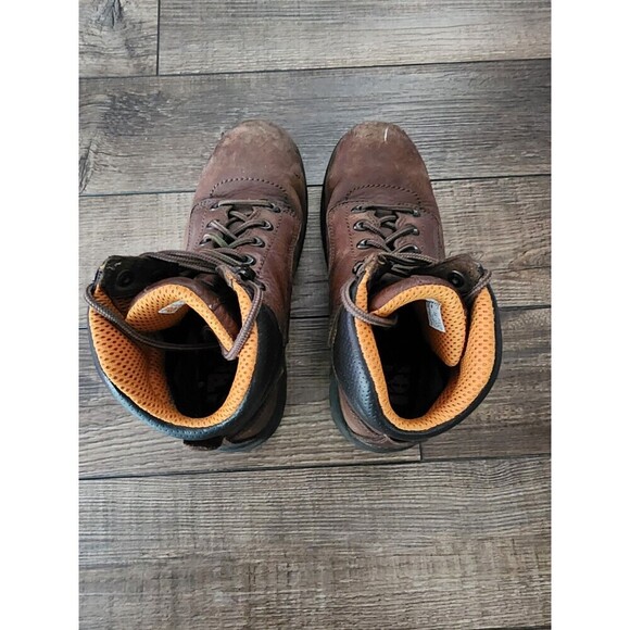 Timberland Pro Titan Brown Leather Safety Toe Work Boots Womens 8 M 26388 - Picture 4 of 10